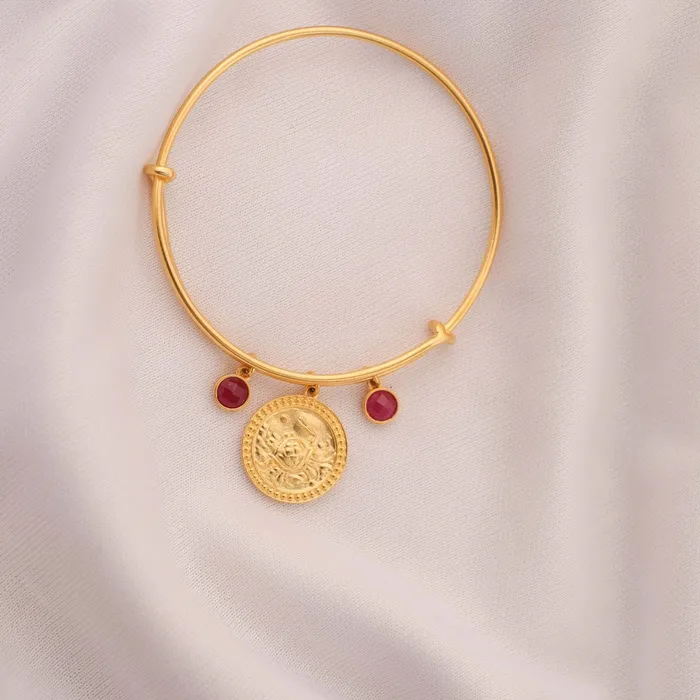 SILVER Bracelets Ruby Cancer Zodiac Coin Gold Plated Silver Bracelet