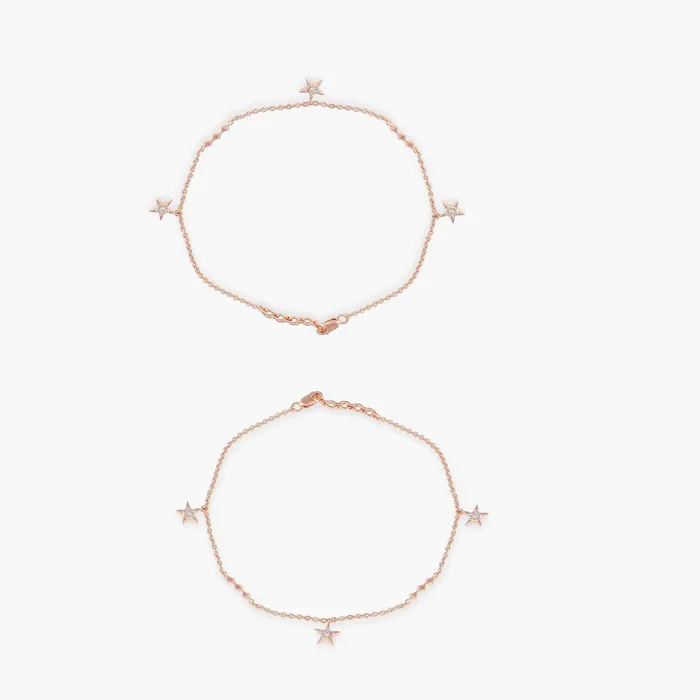 SILVER Earrings Estrela Rose Gold Silver Anklets
