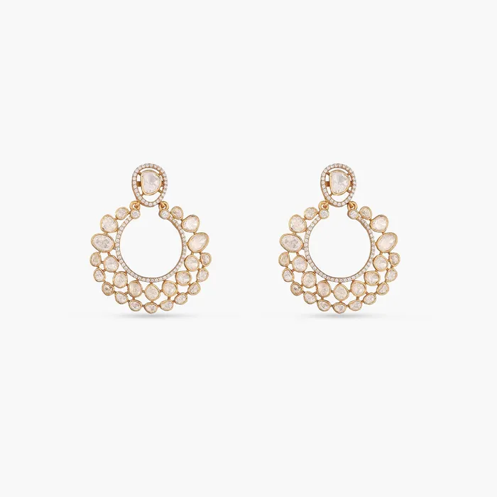 SILVER Earrings Nita Moissanite Silver Chandbali Earrings