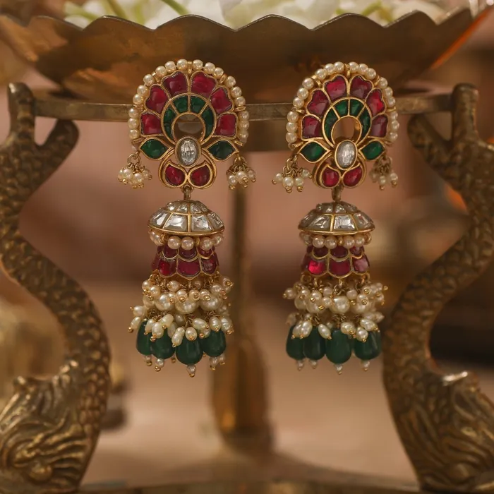 SILVER Earrings Sirisha Jadau Silver Jhumka Earrings