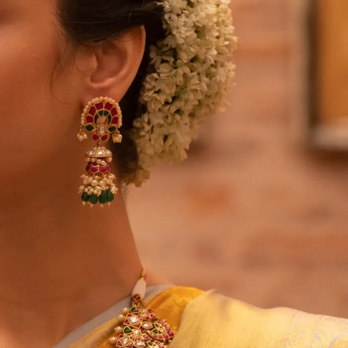 SILVER Earrings Sirisha Jadau Silver Jhumka Earrings