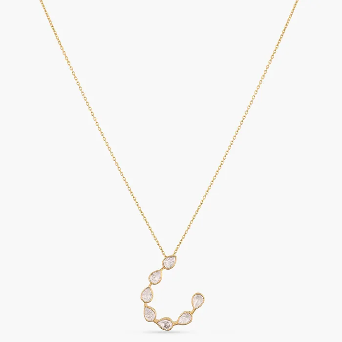 SILVER Zaina Moissanite Silver Pendant Necklace Necklaces