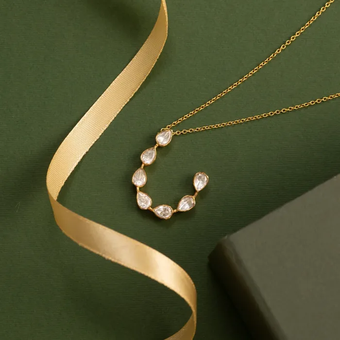 SILVER Zaina Moissanite Silver Pendant Necklace Necklaces