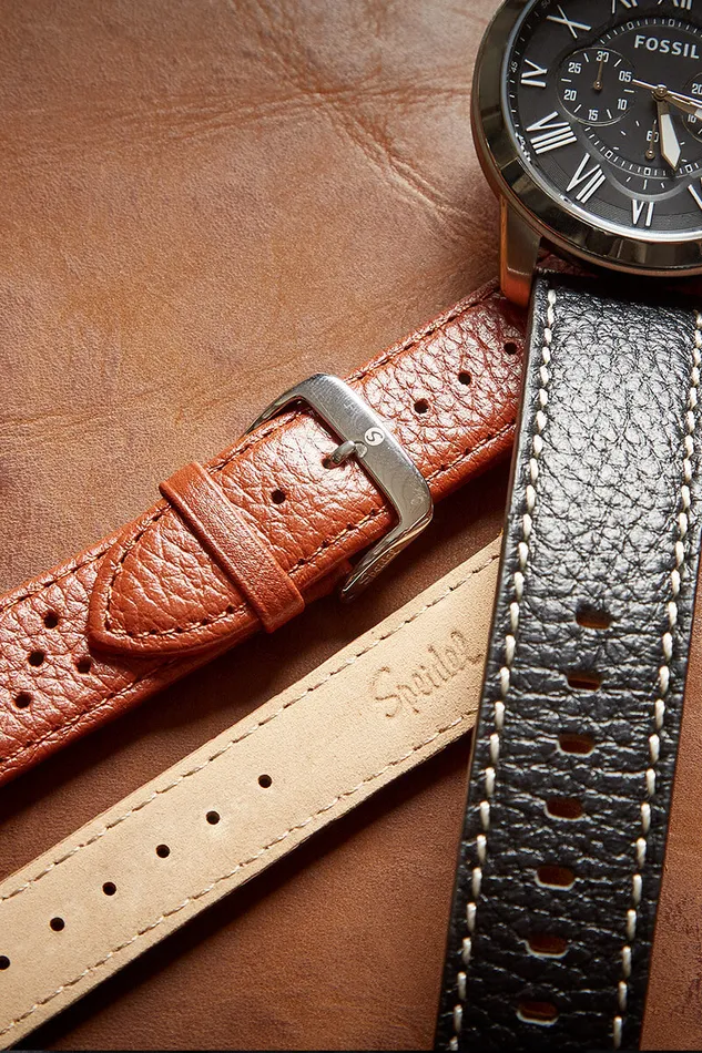 Speidel Rings Mens Laredo Double Stitched Leather Band