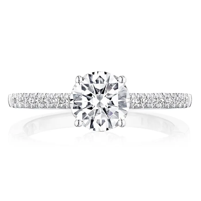 Tacori 14k White Gold Coastal Crescent Collection Classic Engagement Ring Setting 016CTW International Diamond Center Rings