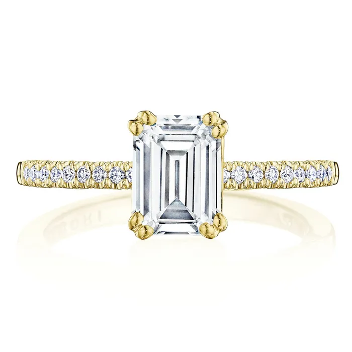 Tacori 14k Yellow Gold Coastal Crescent Collection Classic Engagement Ring Setting 017CTW International Diamond Center Rings