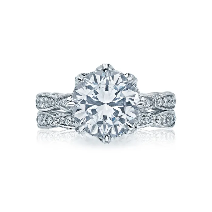 Tacori Platinum RoyalT Round Diamond Engagement Ring Setting 11 CTW International Diamond Center Rings Tacori Platinum RoyalT Round Diamond Engagement Ring Setting 11 CTW International Diamond Center Rings