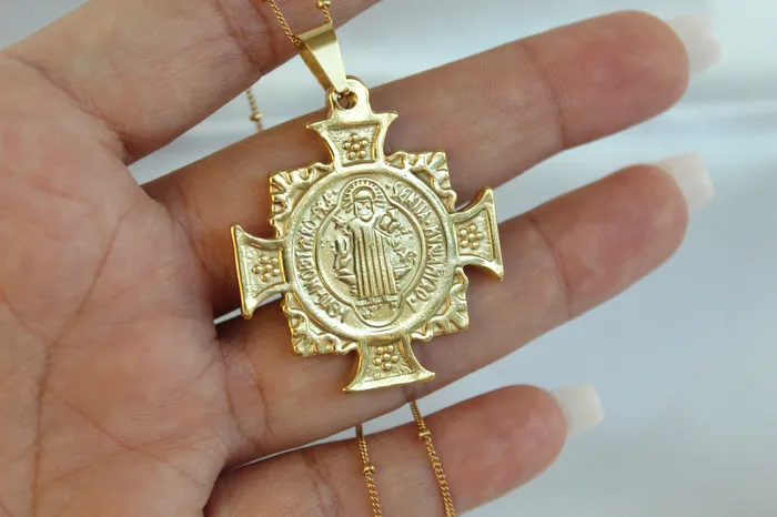 The Little Catholic Necklaces St Benedict Cross Necklace