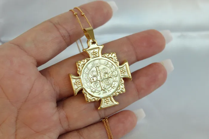 The Little Catholic Necklaces St Benedict Cross Necklace