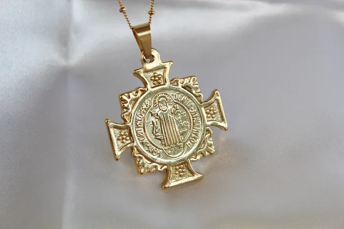 The Little Catholic Necklaces St Benedict Cross Necklace