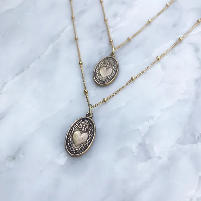 TheLittleCatholic Necklaces Sacred Heart Oval