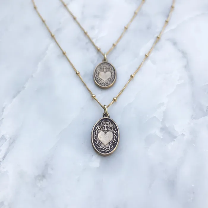 TheLittleCatholic Necklaces Sacred Heart Oval