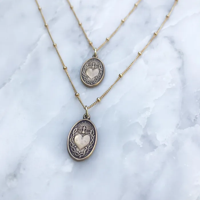 TheLittleCatholic Necklaces Sacred Heart Oval