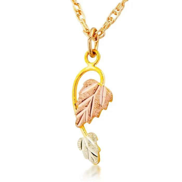TR Jewelry Concepts Necklaces Black Hills Gold 10K Dangle Leaf Necklace