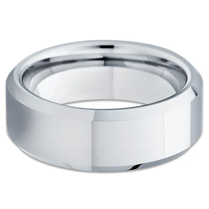 Tungsten Wedding Ring Silver Tungsten Ring Tungsten Wedding Band Wedding Ring Clean Casting Jewelry Rings