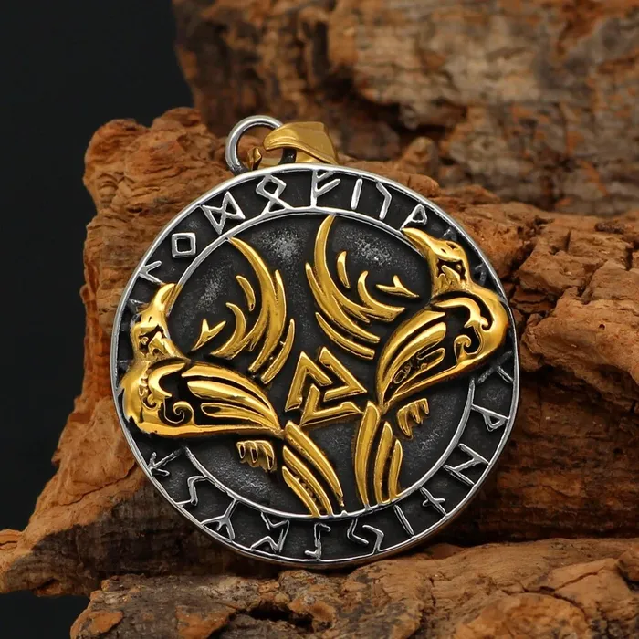 Valhalla Vikings Necklaces Viking Necklace Huginn Muninn Valknut