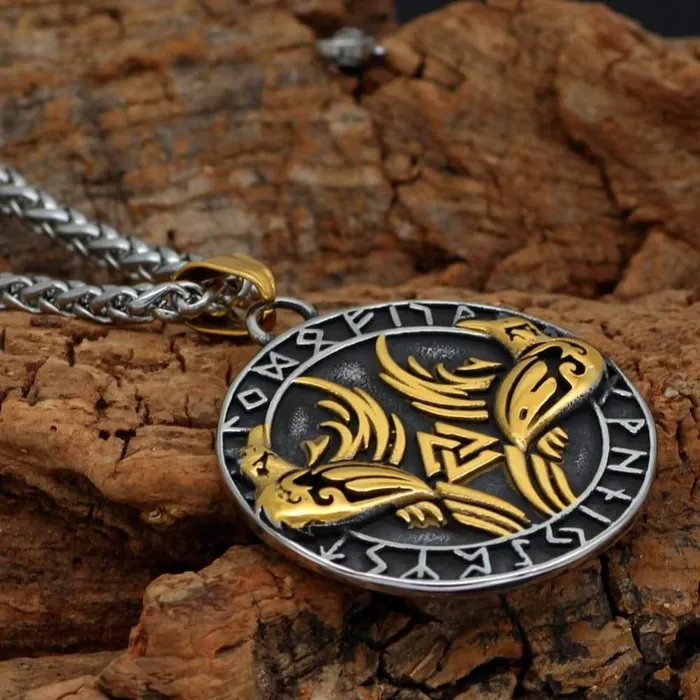 Valhalla Vikings Necklaces Viking Necklace Huginn Muninn Valknut