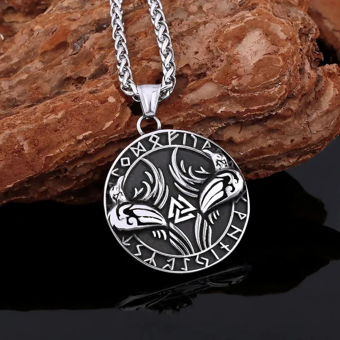 Valhalla Vikings Necklaces Viking Necklace Huginn Muninn Valknut