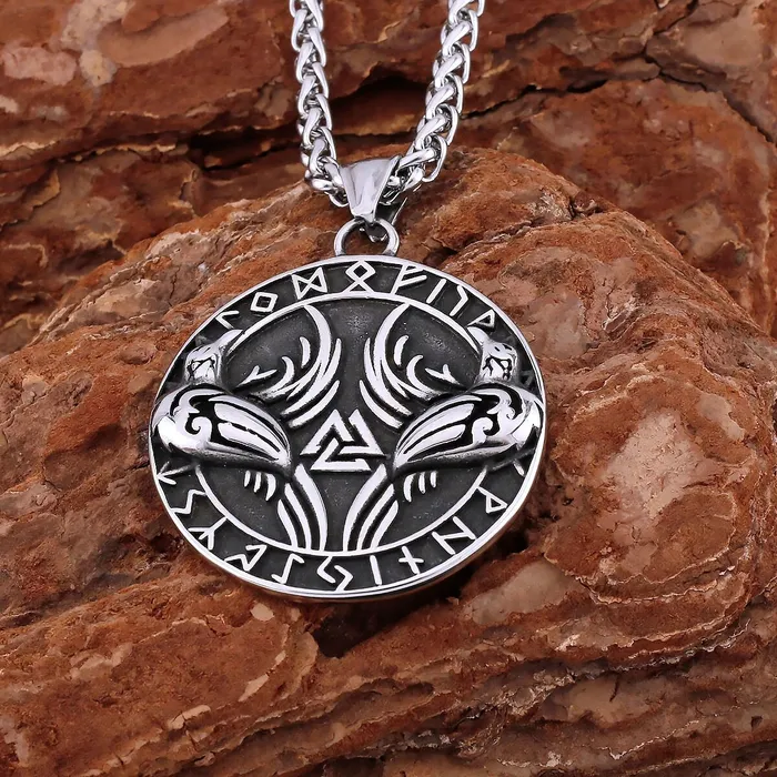 Valhalla Vikings Necklaces Viking Necklace Huginn Muninn Valknut