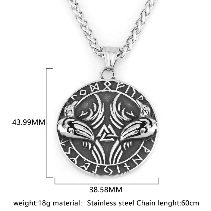 Valhalla Vikings Necklaces Viking Necklace Huginn Muninn Valknut
