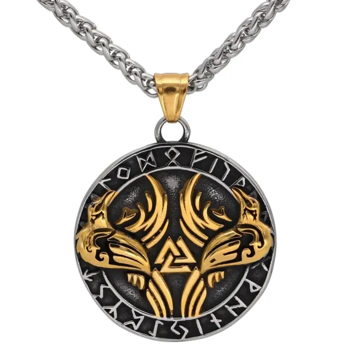 Valhalla Vikings Necklaces Viking Necklace Huginn Muninn Valknut