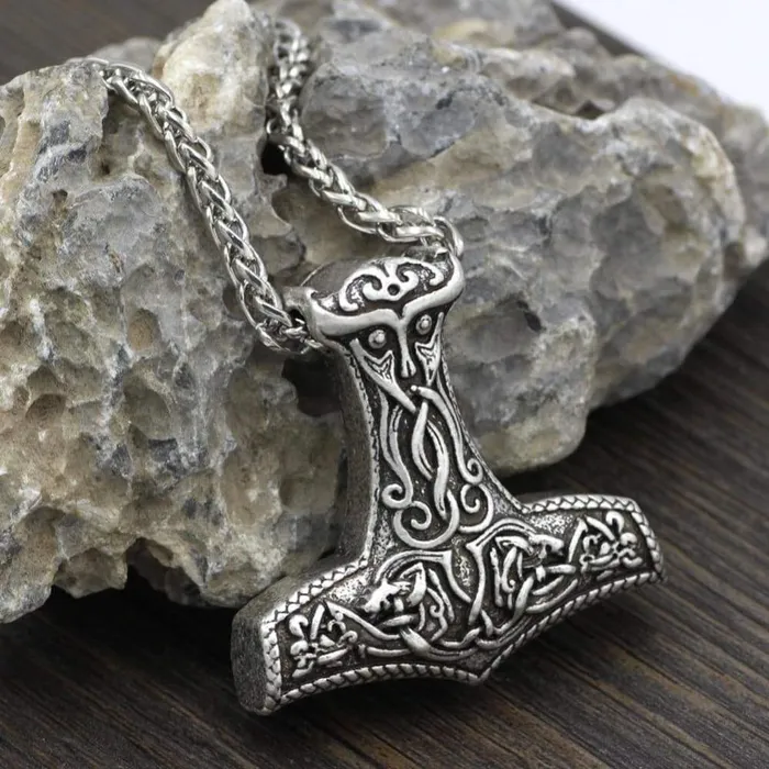 Valhalla Vikings Thor Hammer Necklace Dragon Knot Necklaces