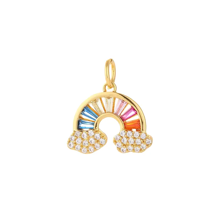 VibeSzn Charm Necklaces Crystal Rainbow Charm