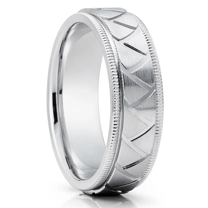 White Gold Wedding Ring 14k Gold Wedding Ring Matte Finished Ring Wedding Band Clean Casting Jewelry Rings